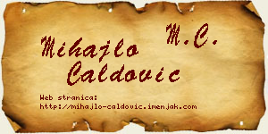 Mihajlo Ćaldović vizit kartica
